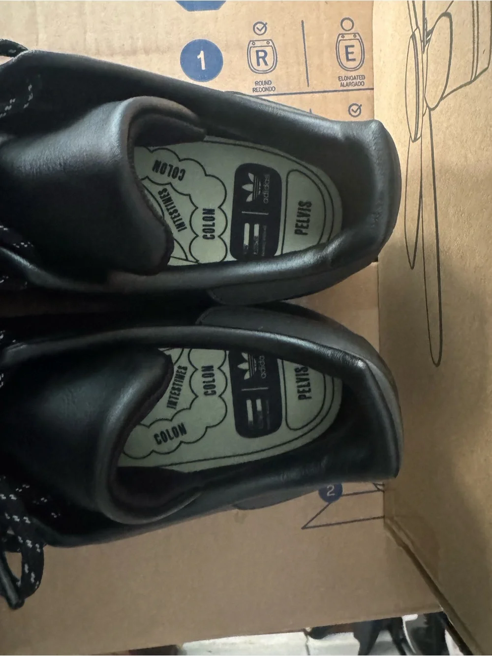 adidas Pharrell x Stan Smith HU All-Black Low-Top Leather Sneakers - Picture 4 of 6